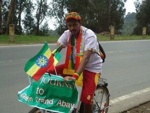 Yohannes cycled over 800 km in two months teaching and sensitizing communities across Ethiopia
